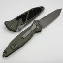 Microtech Socom Elite Manual w/ Tanto Apocalyptic & Moss Green Handles 161-10APMG