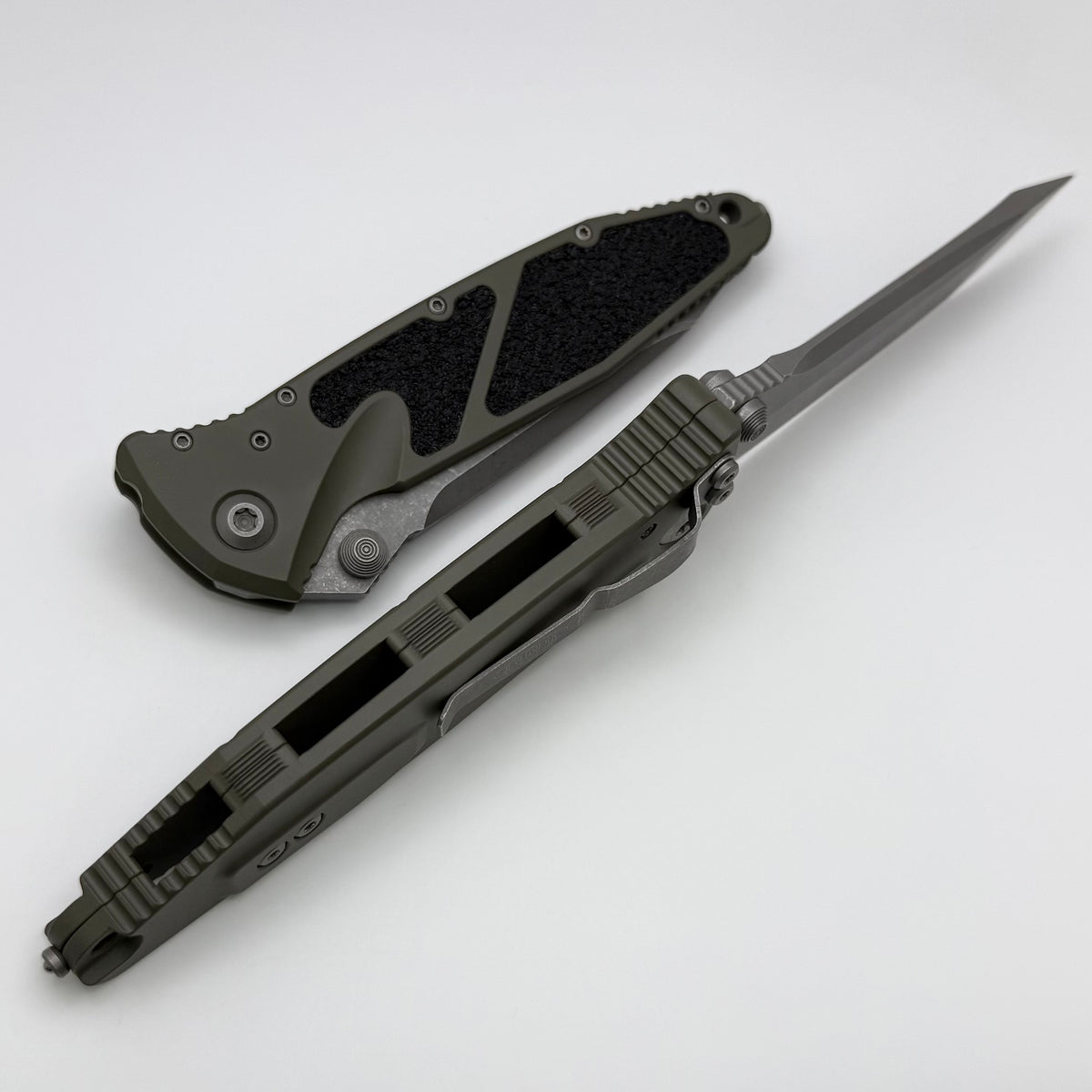 ༘*Miho ༘* *̣̣̥◌ Microtech Socom Elite Manual w/ Tanto Apocalyptic & Moss Green Handles