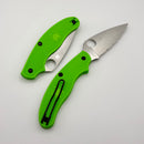 Spyderco UK Penknife Salt Green FRN & Serrated LC200N Slip Joint Non Locking C94SGR