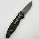 Factory Blem Microtech Socom Elite Tanto Partial Serrated M/A Woodlands Green Apocalyptic Standard 161-11APWL