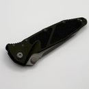 Factory Blem Microtech Socom Elite Tanto Partial Serrated M/A Woodlands Green Apocalyptic Standard 161-11APWL