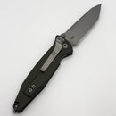 Factory Blem Microtech Socom Elite Tanto Partial Serrated M/A Woodlands Green Apocalyptic Standard 161-11APWL