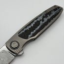 Holt Bladeworks Outlaw w/ Titanium Black/White TPC Carbon Inlaid Field Burnished Handles & Damasteel Bjorkmans Twist 170