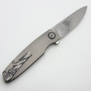 Holt Bladeworks Outlaw w/ Titanium Black/White TPC Carbon Inlaid Field Burnished Handles & Damasteel Bjorkmans Twist 170