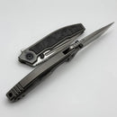 Pre Owned Custom Knife Factory Snafu 4.0 Medium Titanium Integral Handle w/ Carbon Fiber Inlays & M398