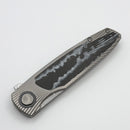 Holt Bladeworks Outlaw w/ Titanium Black/White TPC Carbon Inlaid Field Burnished Handles & Damasteel Bjorkmans Twist 170