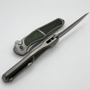 We Knife 702XI 11th Special Edition - Titanium Integral Handle w/ Jungle Wear Fat Carbon Inlays & Stonewash M390 WE07B-4