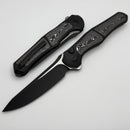 We Knife 702XI 11th Special Edition - Black Titanium Integral Handle w/ Carbon Fiber Inlays & Black M390 WE07B-2