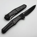 We Knife 702XI 11th Special Edition - Black Titanium Integral Handle w/ Carbon Fiber Inlays & Black M390 WE07B-2