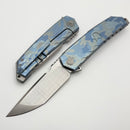 We Knife Capstan Blue Terrain Titanium and Hand Polished Satin M390 WE24047-3