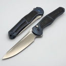 We Knife 702XI 11th Special Edition - Blue Titanium Integral Handle w/ Carbon Fiber Inlays & Satin M390 WE07B-1