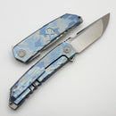 We Knife Capstan Blue Terrain Titanium and Hand Polished Satin M390 WE24047-3