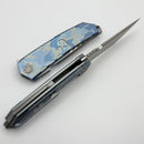 We Knife Capstan Blue Terrain Titanium and Hand Polished Satin M390 WE24047-3