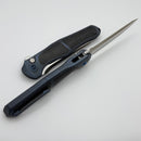 We Knife 702XI 11th Special Edition - Blue Titanium Integral Handle w/ Carbon Fiber Inlays & Satin M390 WE07B-1