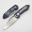 We Knife Bogey Blue & Satin Titanium and Hand Rubbed M390 WE23088-3