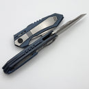 We Knife Bogey Blue & Satin Titanium and Hand Rubbed M390 WE23088-3