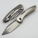 We Knife Micro Trogon Satin Polished Titanium & Polished Bead Blasted M390 WE24043-2