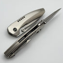 We Knife Micro Trogon Satin Polished Titanium & Polished Bead Blasted M390 WE24043-2