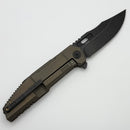 We Knife Barracks Bronze Titanium and Black Stonewashed M390 WE25078-2
