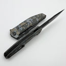 We Knife Barracks Pixel Pattern Titanium and Black Stonewashed M390 WE25078-3