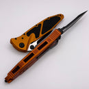 Microtech Socom Elite Manual Black Part Serrated S/E w/ Orange Tangerine Handles 160-2OT