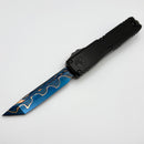 Pre-Owned Microtech Marfione Select Ultratech ZBP Tanto Blued Baker Forge Coppermai w/ Hefted Black Handle 1123-16MS2
