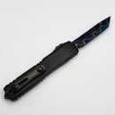 Pre-Owned Microtech Marfione Select Ultratech ZBP Tanto Blued Baker Forge Coppermai w/ Hefted Black Handle 1123-16MS2