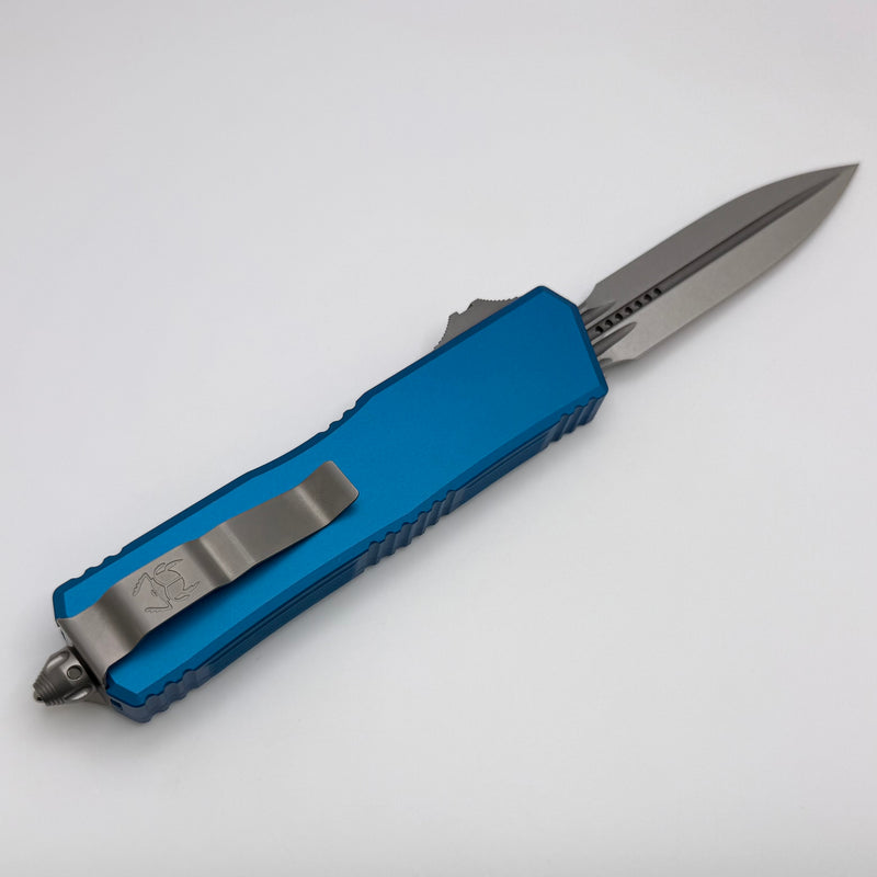Microtech Scarab 2 Gen 3 Executive w/ Blue Handles & D/E Stonewash M39