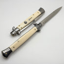 Frank B Italian Stiletto 11" w/ Bayonet Single Edge Blade & White Synthetic Handle