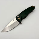 Medford Smooth Criminal w/ Tumbled S35VN blade and Green Aluminum Handles w/ Bronze Clip and Hardware