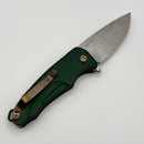Medford Smooth Criminal w/ Tumbled S35VN blade and Green Aluminum Handles w/ Bronze Clip and Hardware