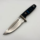 Medford Knife The Deep Tumbled Plain Edge 20CV w/ Blue and Black G-10 Handles and Black Kydex Sheath