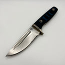 Medford Knife The Deep Tumbled Serrated 20CV w/ Blue and Black G-10 Handles and Black Kydex Sheath