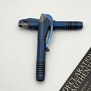 Marfione Custom Siphon Pen II Titanium Antique Blue Slab Side w/ Blue Accents