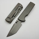 Chaves Knives N.T.A.K Stonewash Titanium Integral Handle w/ Magnetic Ti Inlays & Stonewash Tanto M390
