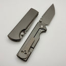 Chaves Knives N.T.A.K Stonewash Titanium Integral Handle w/ Magnetic Ti Inlays & Stonewash Tanto M390