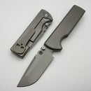 Chaves Knives N.T.A.K Stonewash Titanium Integral Handle w/ Magnetic Ti Inlays & Stonewash Drop Point M390