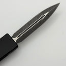 PRE-OWNED Microtech UTX-70 D/E Ladder Damascus w/ Carbon Fiber Top Handle