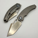 Kunwu Poon Padre Orange Peel Titanium Handles w/ Satin S90V K706TO-T2A