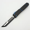 Pre-Owned Microtech Ultratech Hellhound DLC w/ Carbon Fiber Top & Blue Hardware 119-1DLCCF