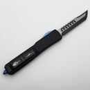 Pre-Owned Microtech Ultratech Hellhound DLC w/ Carbon Fiber Top & Blue Hardware 119-1DLCCF