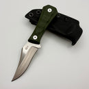 Aux Mfg Deadhead Pocket Bowie Fixed Blade w/ Green Micarta Production Series