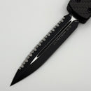 Pre-Owned Microtech Ultratech Black D/E Full Serrated w/ Carbon Fiber Top 122-3CF