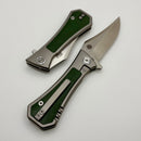 Aux Mfg Deadhead Pocket Bowie Frame Lock Titanium w/ Green Micarta M390 Production Series