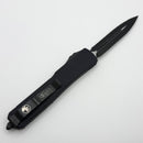 Pre-Owned Microtech Ultratech Black D/E Full Serrated w/ Carbon Fiber Top 122-3CF