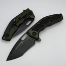 Heretic Knives Medusa Manual Green Aluminum Frame Lock w/ Grip Inlays & DLC MagnaCut Recurve H010-6A-GRN