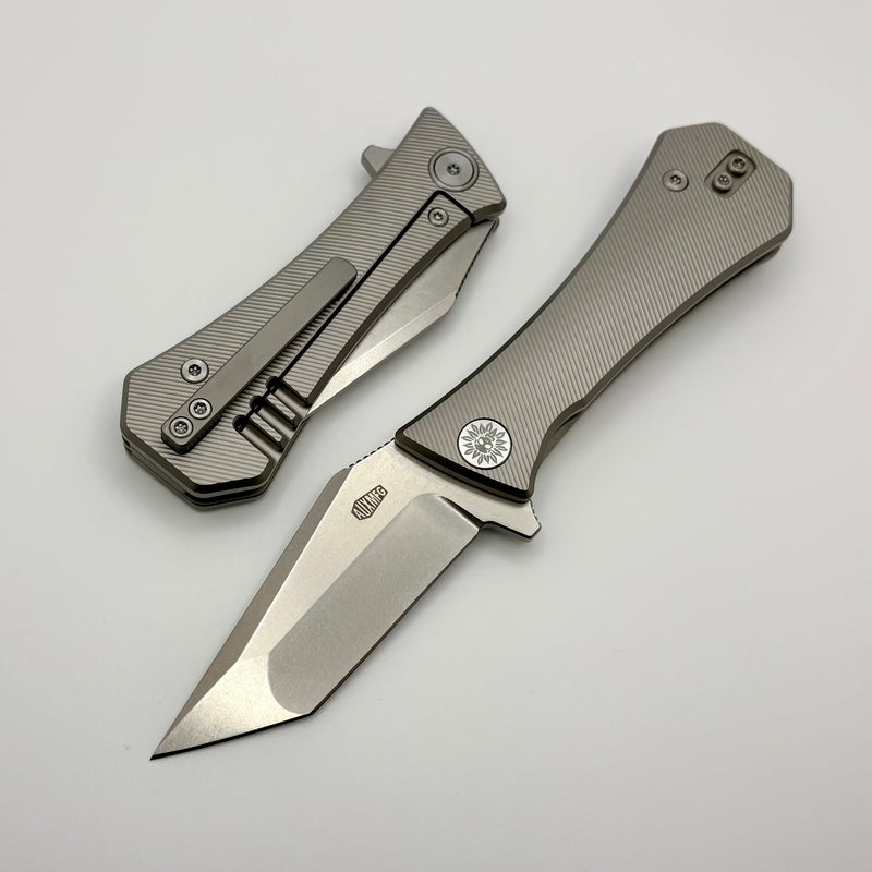 Aux Mfg Deadhead Coffin Pocket Tanto Frame Lock Titanium M390 Producti