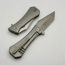 Aux Mfg Deadhead Coffin Pocket Tanto Frame Lock Titanium M390 Production Series