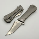Aux Mfg Deadhead Coffin Pocket Bowie Frame Lock Titanium M390 Production Series