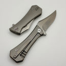 Aux Mfg Deadhead Coffin Pocket Bowie Frame Lock Titanium M390 Production Series